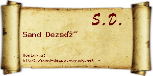 Sand Dezső névjegykártya